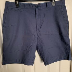 Mens Size 36x9 Blue Original Penguin Flat Front Chino Shorts Rear Stain